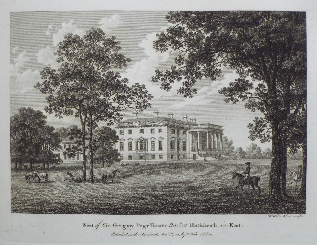 Print - Seat of Sir Gregory Page Turner Bart. at Blackheath in Kent. - Watts