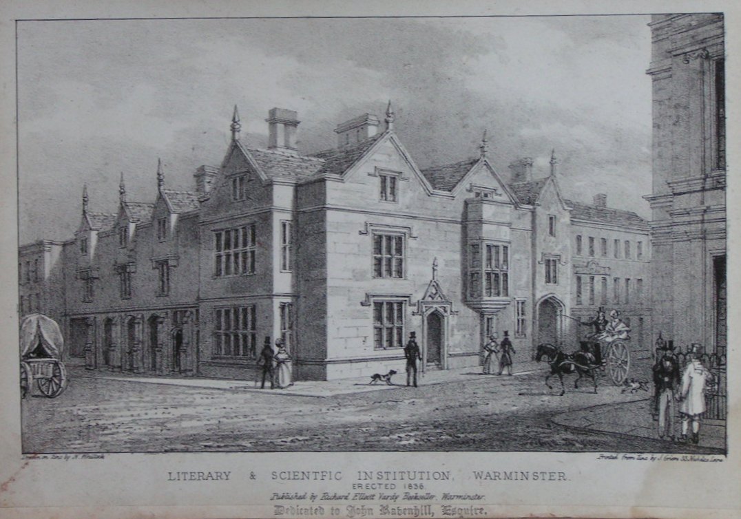 Zincograph - Literary & Scientific Institution, Warminster. Erected 1836 - Grier