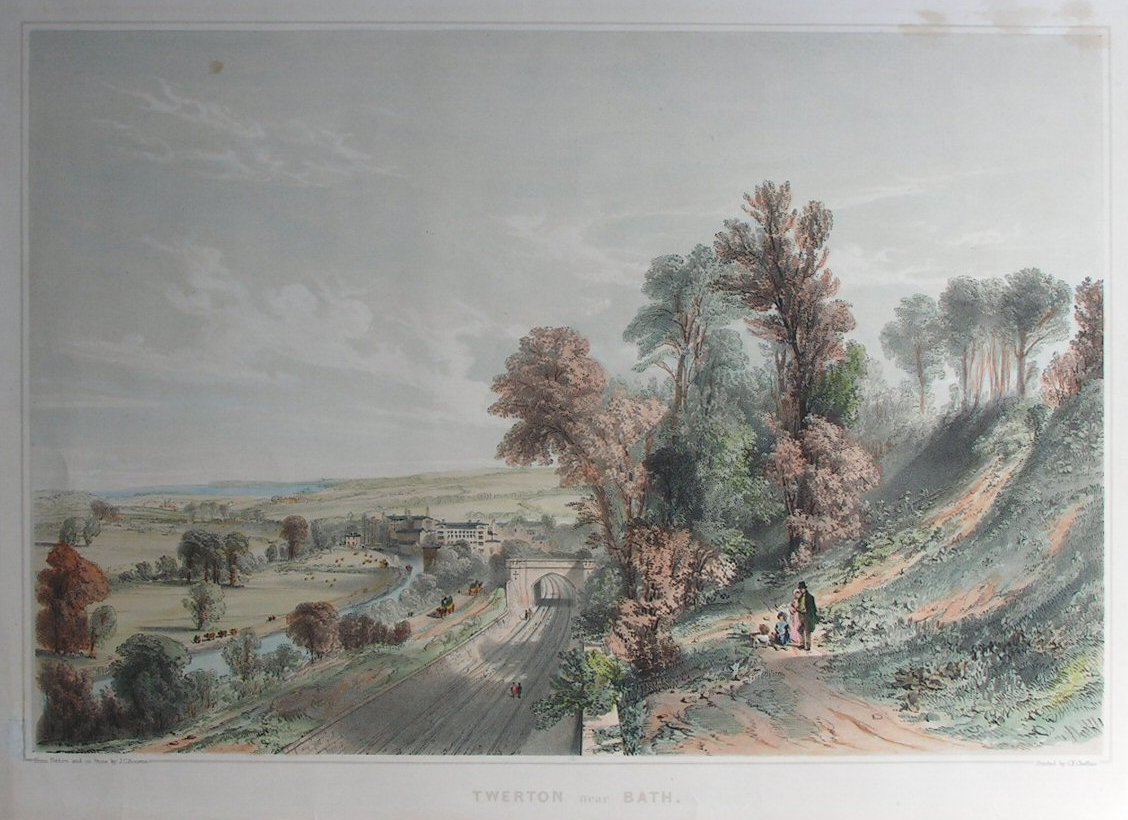 Lithograph - Twerton near Bath - Bourne