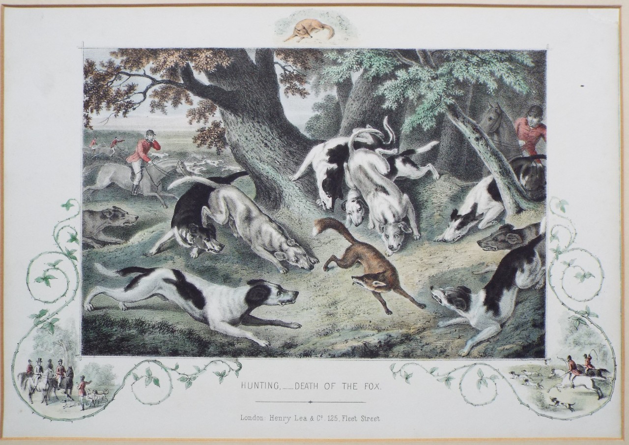 Lithograph - Hunting. Death of the Fox.