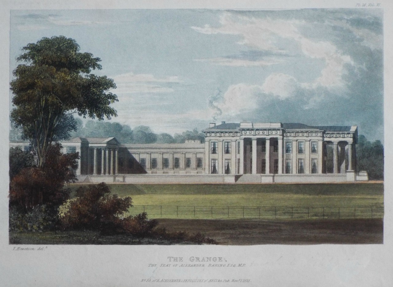 Aquatint - The Grange, the Seat of Alexander Baring Esq. M.P.