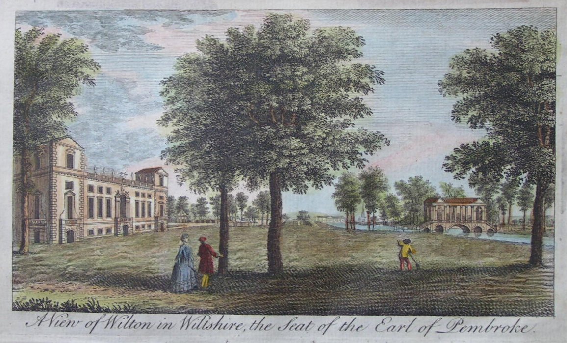 Print - A View of Wilton in Wiltshire, the Seat of the Earl of Pembroke.