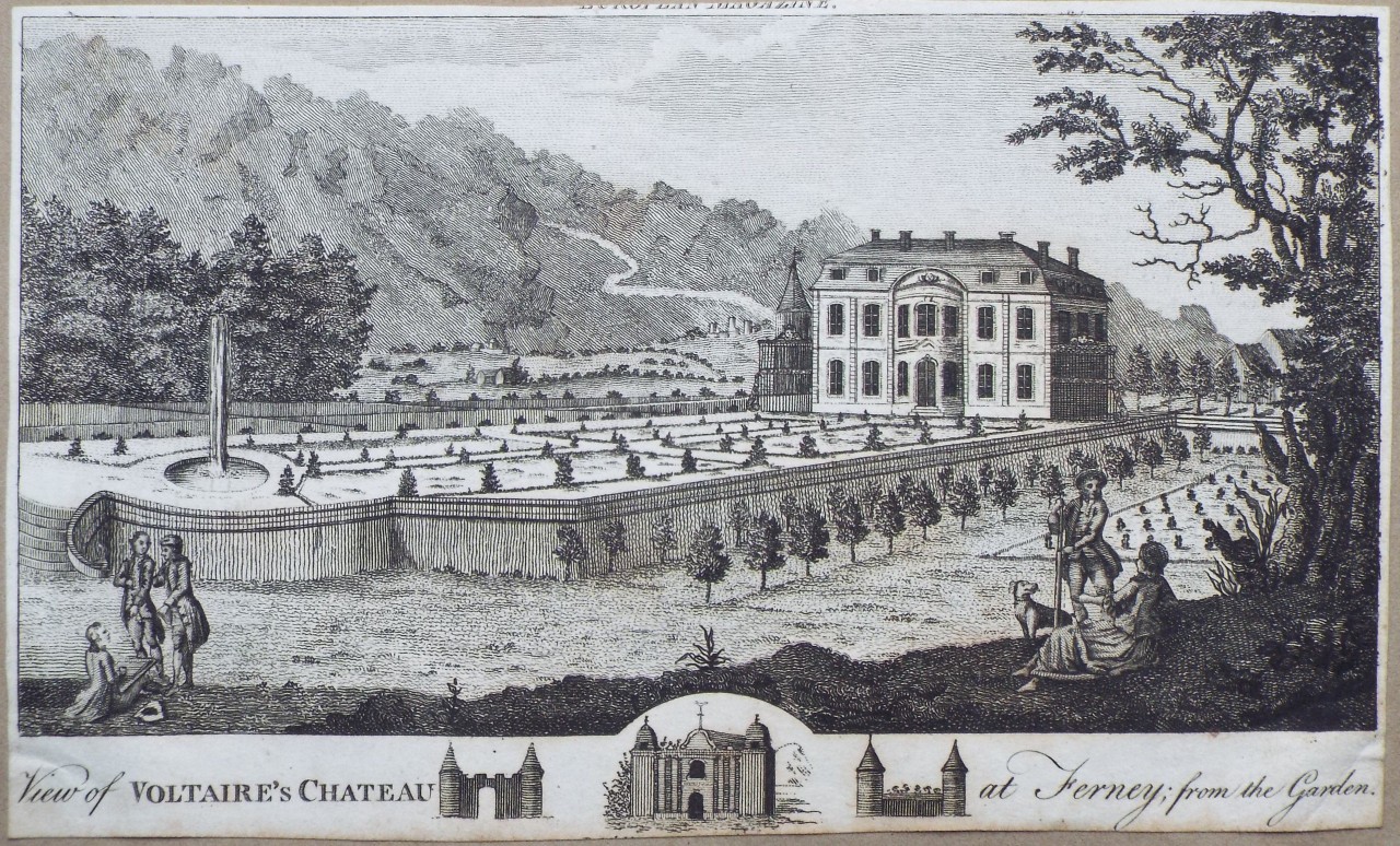 Print - View of Voltaire's Chateau at Ferney; from the Garden.