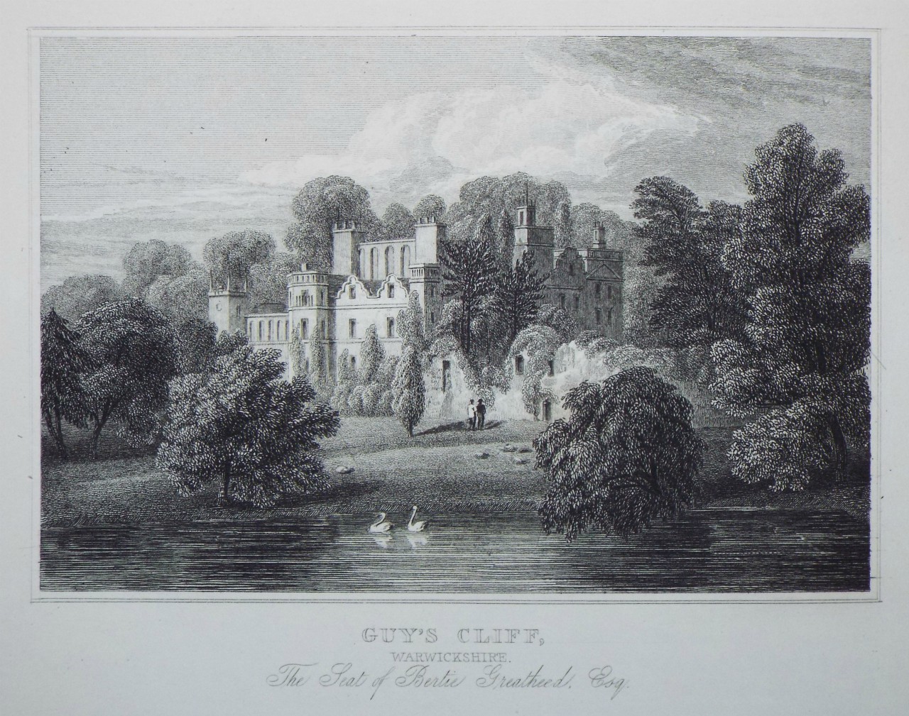 Print - Guy's Cliff, Warwickshire. The Seat of Bertie Greatheed, Esq.  - Radclyffe