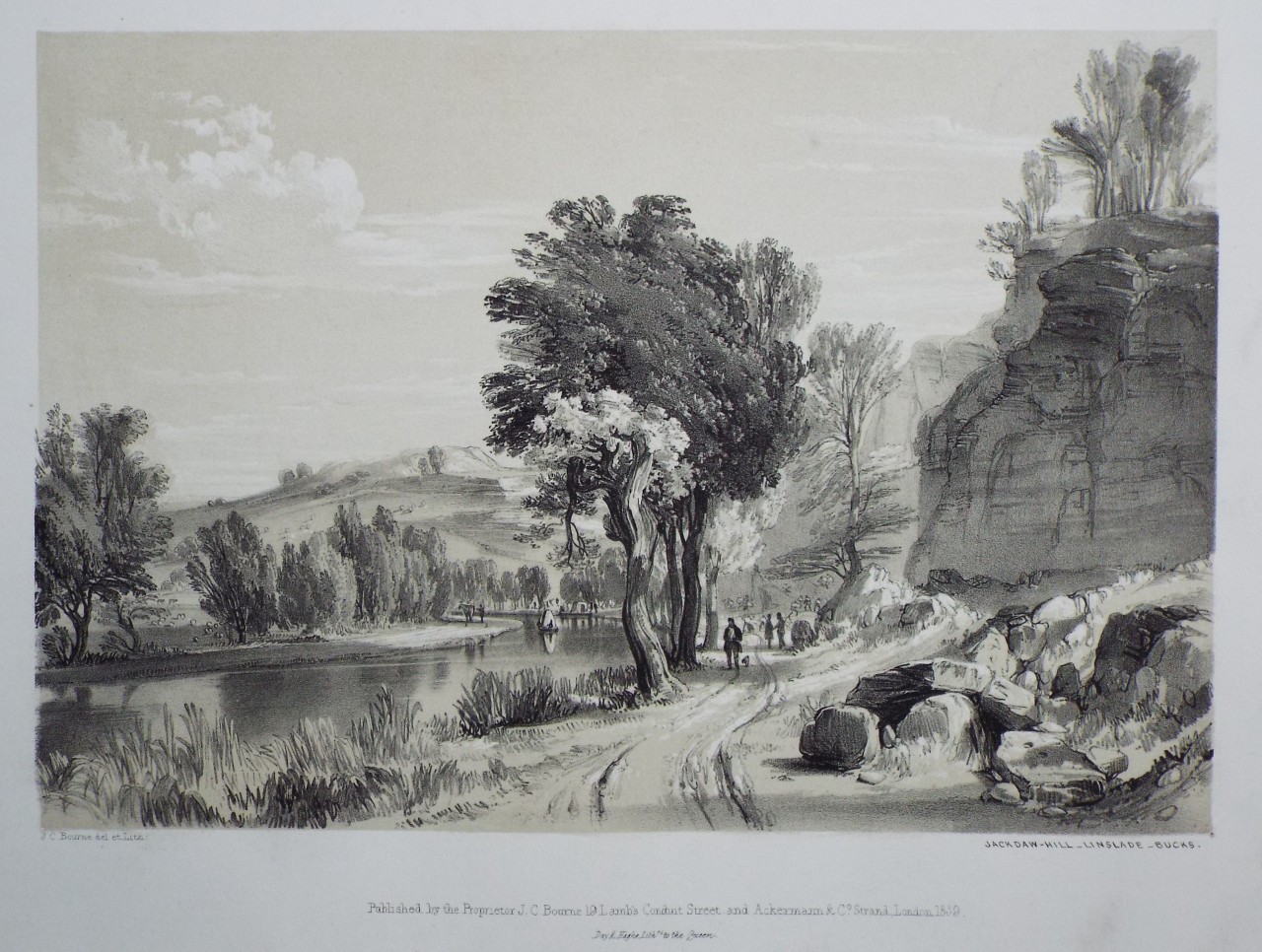 Lithograph - Jackdaw-Hill, Linsdale, Bucks - Bourne