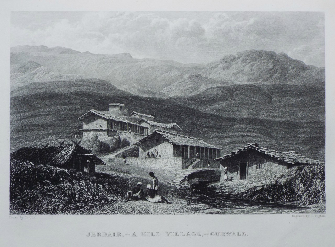 Print - Jerdair, - a Hill Village, Gurwall. - Higham