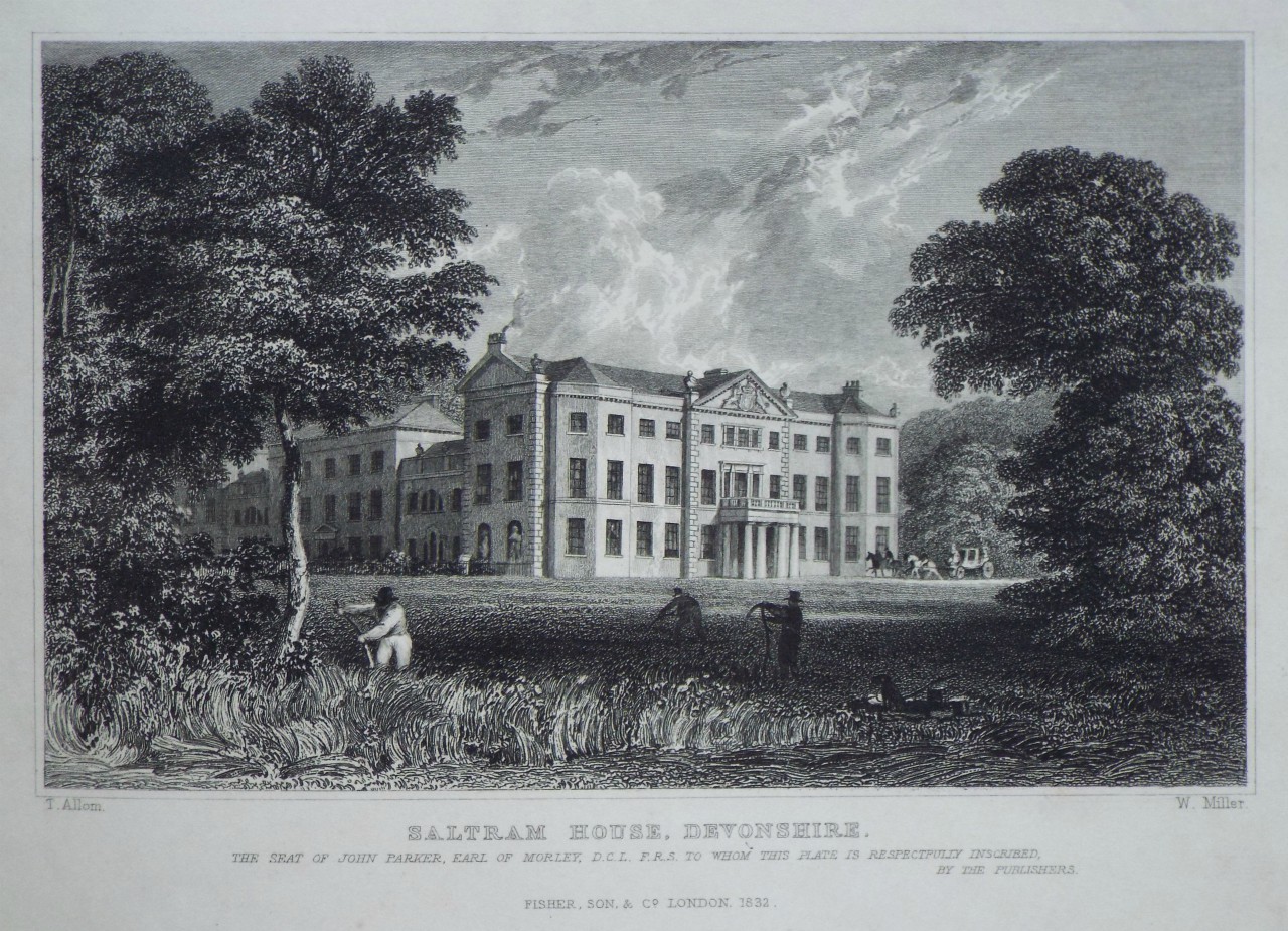 Print - Saltram House, Devonshire. - Miller