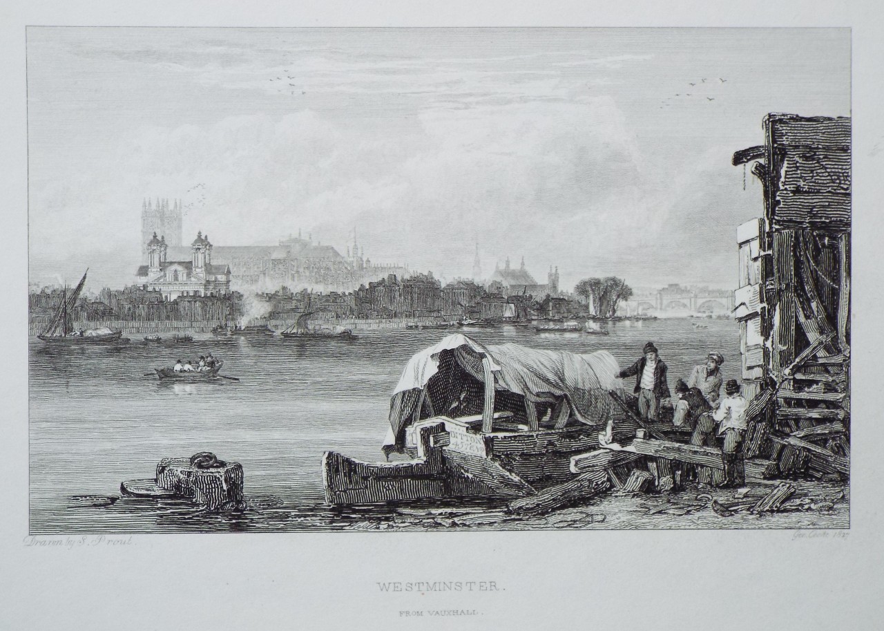 Print - Westminster from Vauxhall. - Cooke