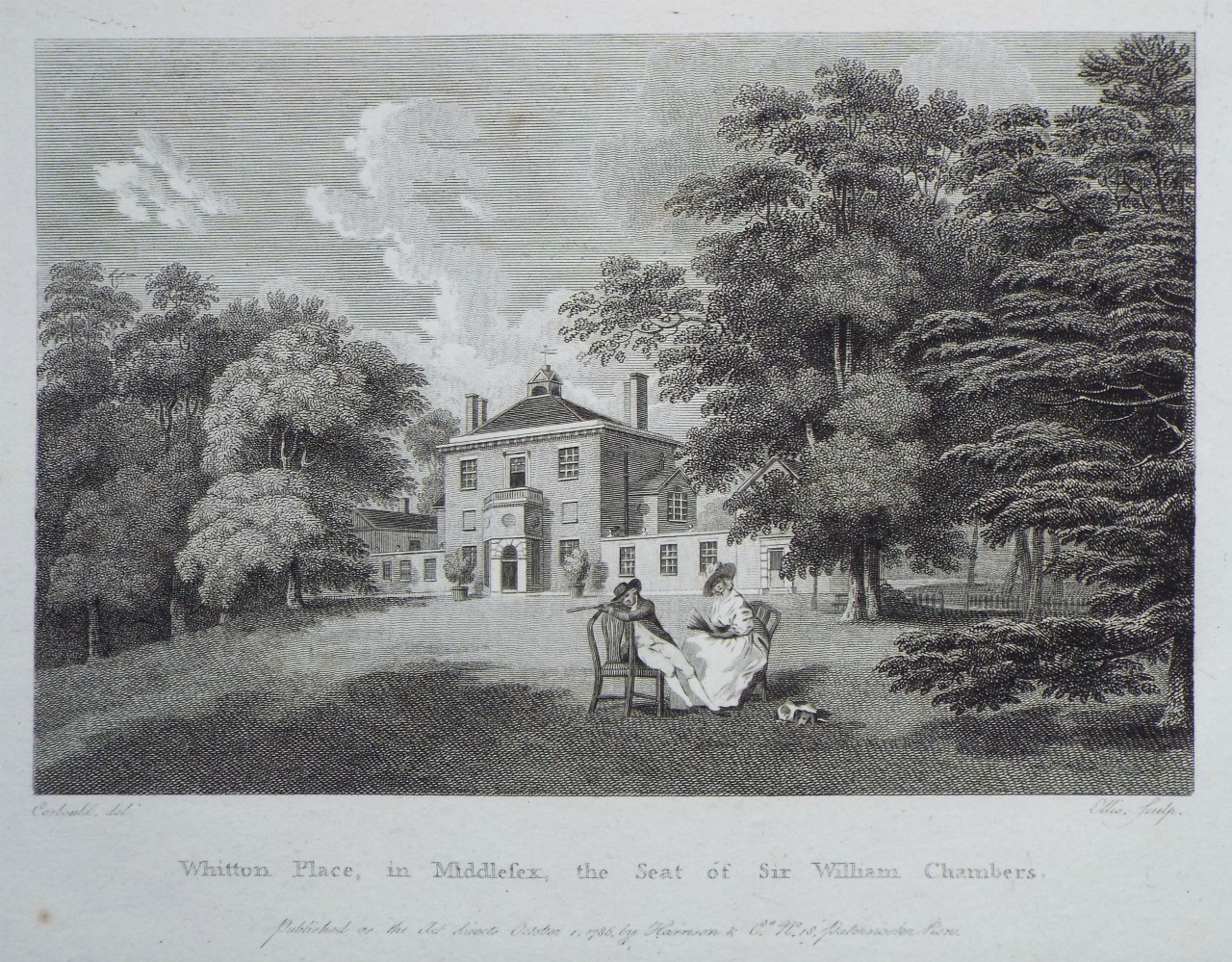 Print - Whitton Place, in Middlesex, the Seat of Sir William Chambers. - 