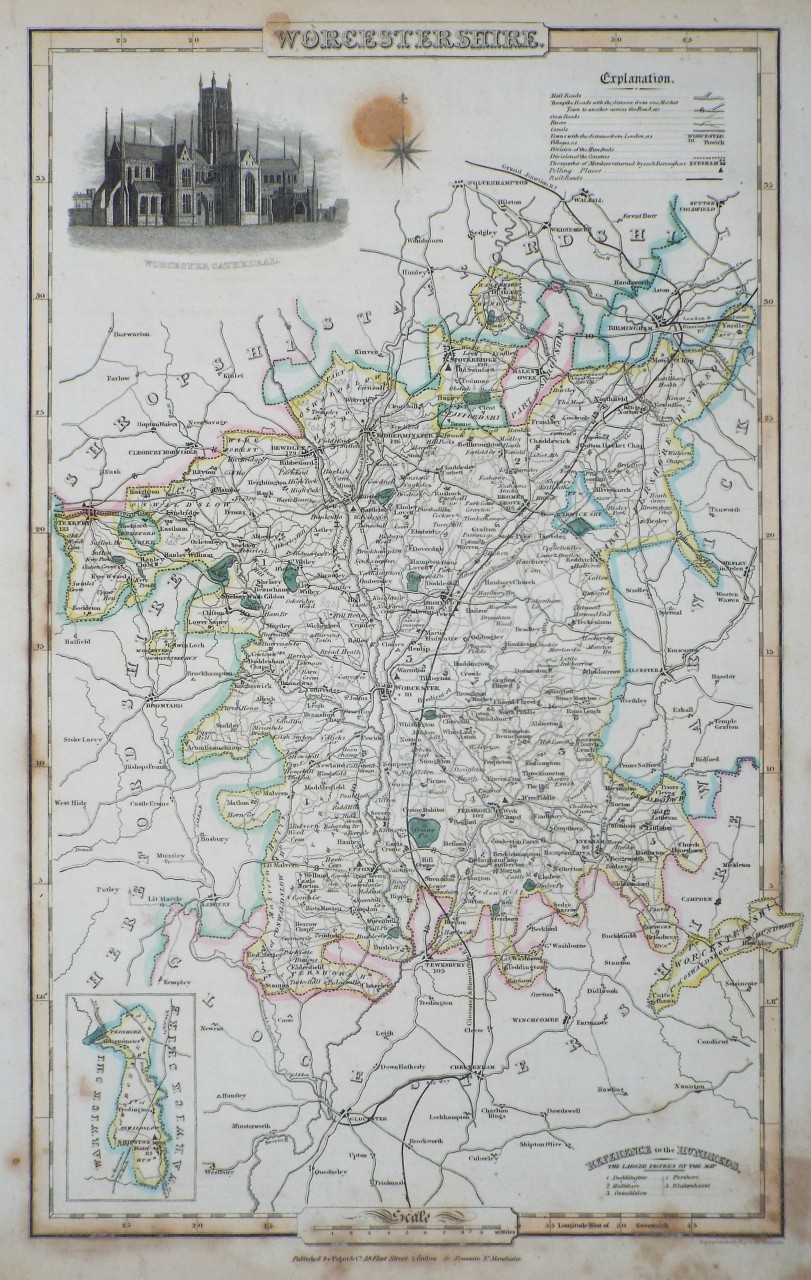 Map of Worcestershire - Pigot