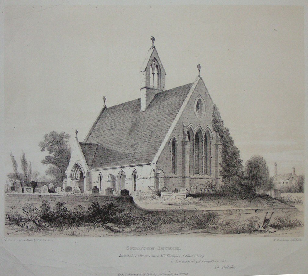 Lithograph - Skelton Church - Monkhouse