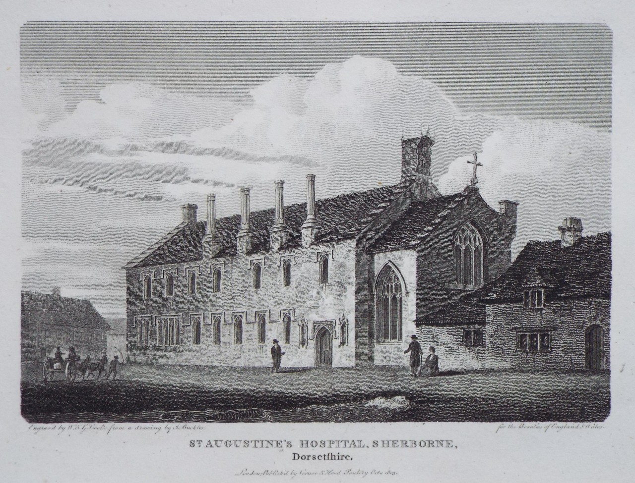 Print - St. Augustine's Hospital, Sherborn, Dorsetshire. - W