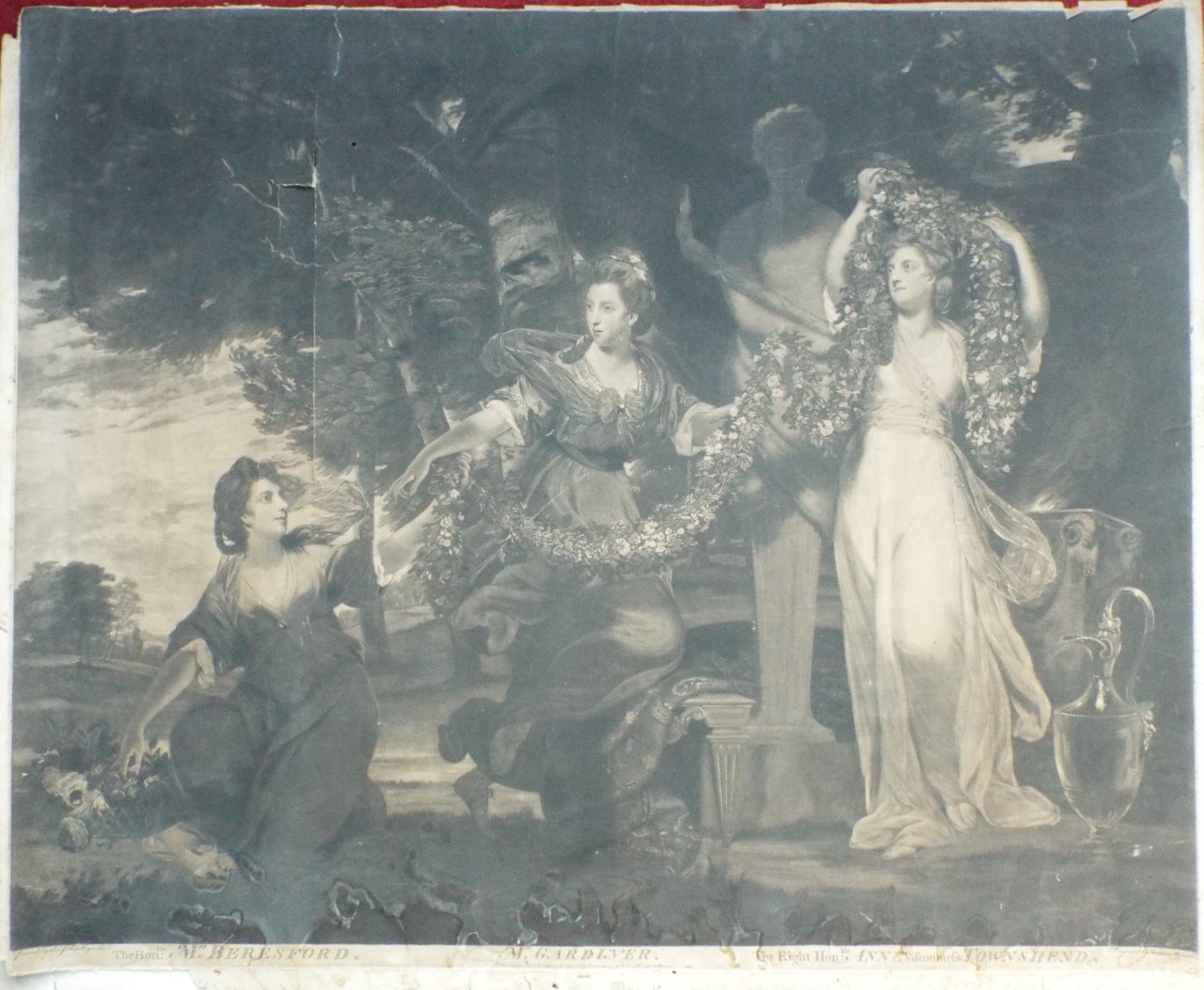 Mezzotint - The Honble Mrs Beresford, Mrs Gardiner, The Right Honble Anne Vicountess Townshend - Watson