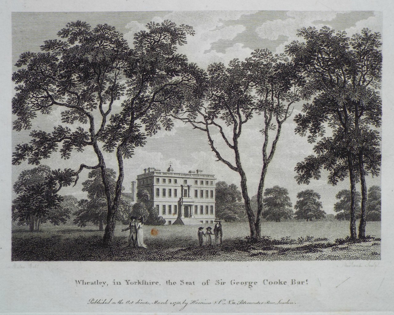 Print - Wheatley, in Yorkshire, the Seat of Sir George Cooke Bart. - 