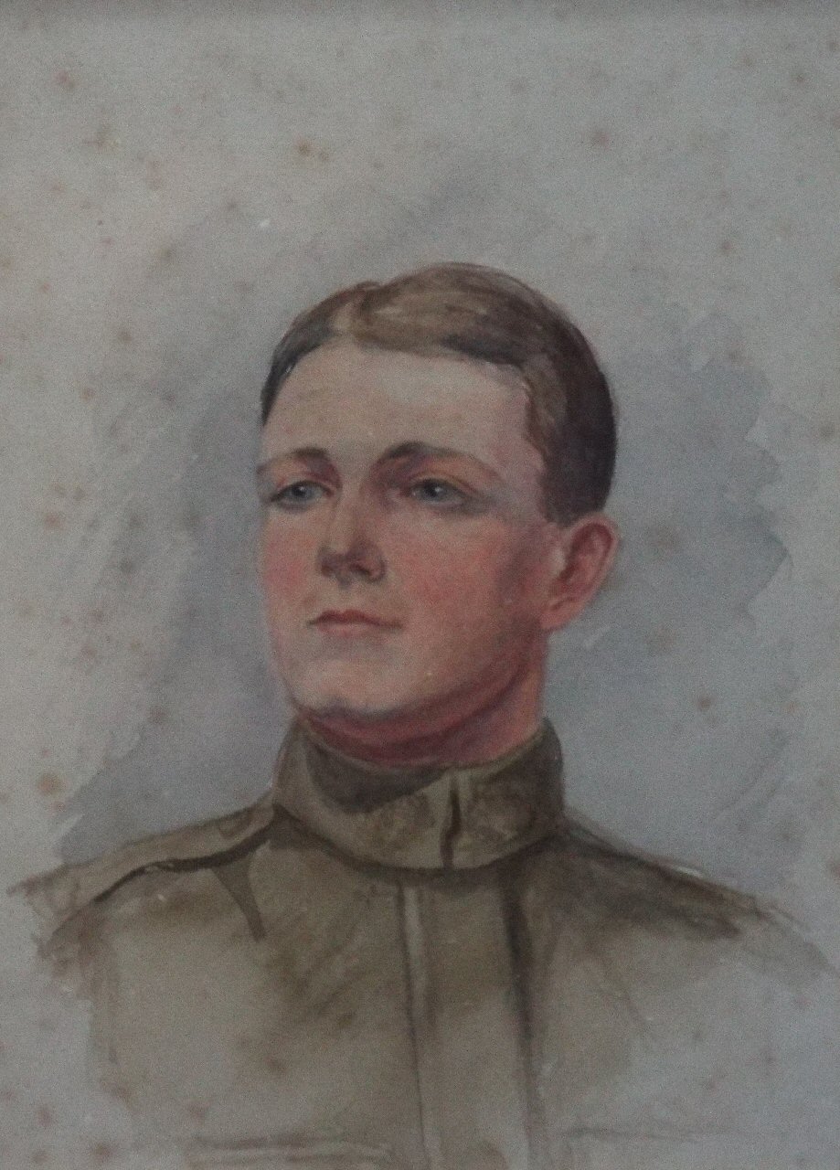 Pencil & watercolour - Portrait of a young soldier