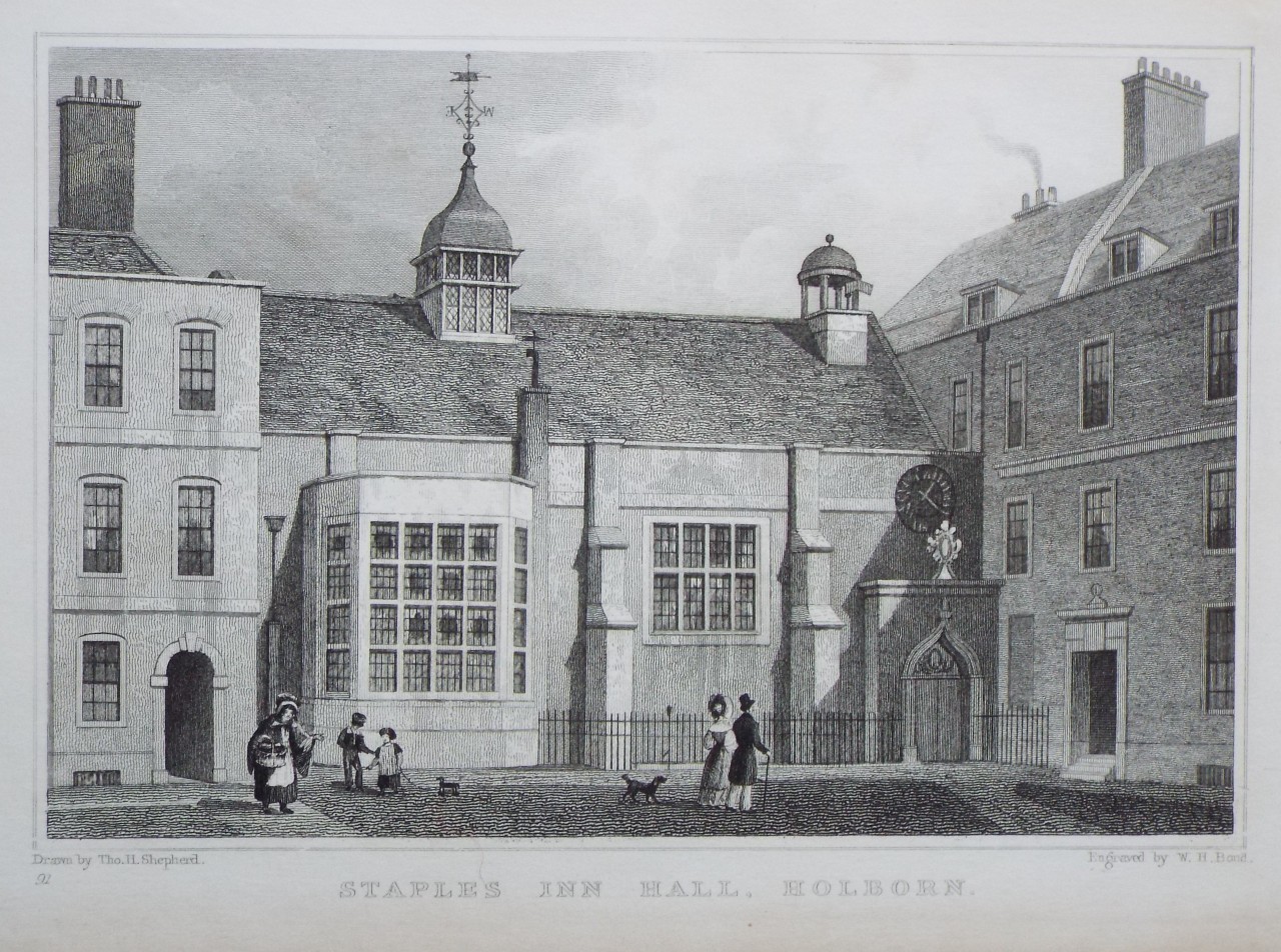 Print - Staples Inn Hall, Holborn. - Bond