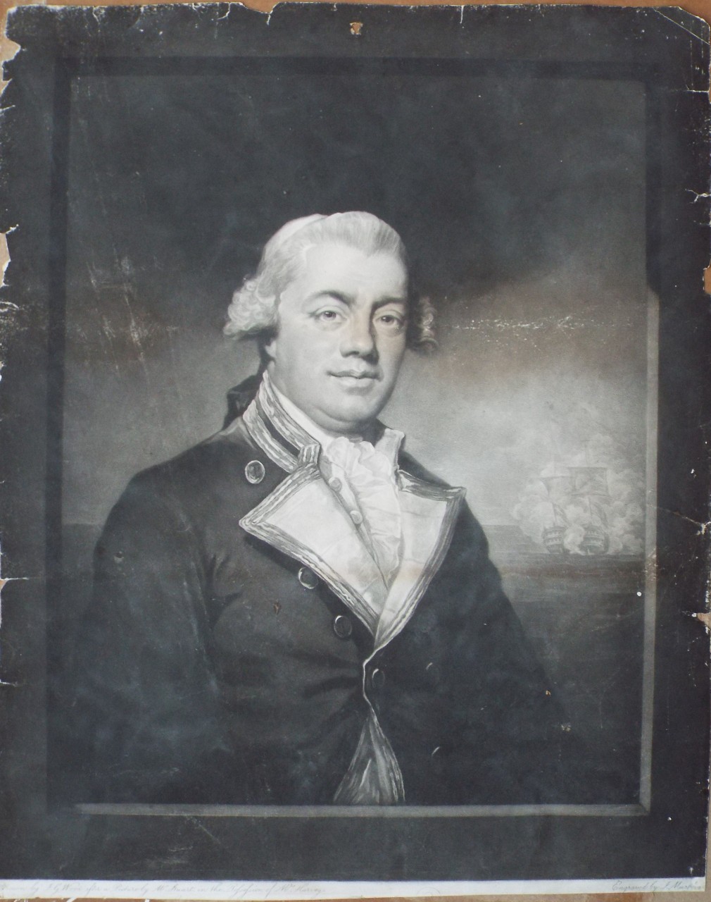 Mezzotint - Capt.n John Harvey Late of His Majesty's Ship Brunswick - Murphy