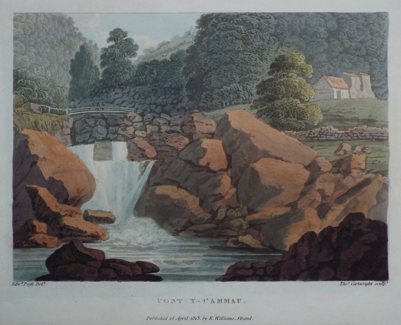 Aquatint - Pont - y - Cammau. - Cartwright