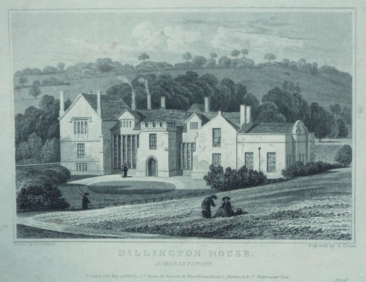 Print - Dillington House, Somersetshire. - Watkins