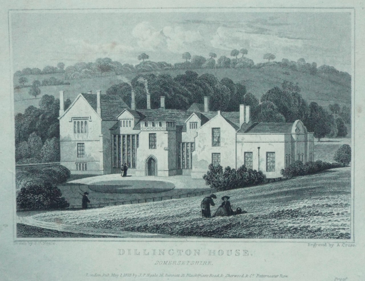 Print - Dillington House, Somersetshire. - Watkins