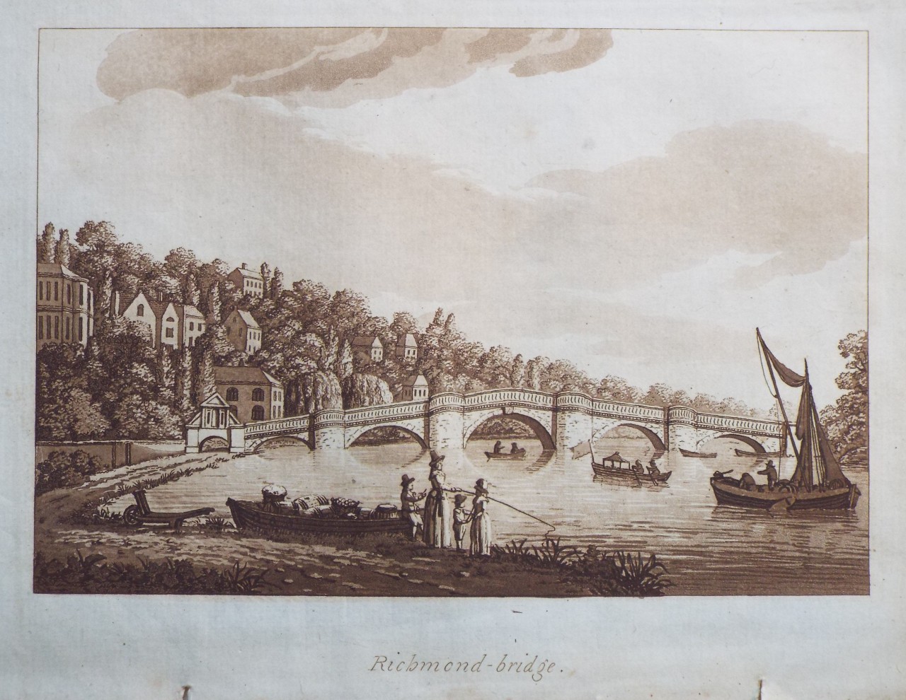 Aquatint - Richmond - bridge. - Ireland