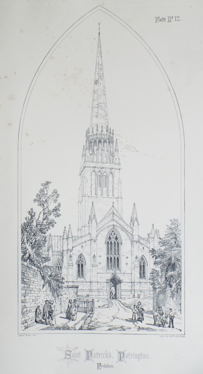 Lithograph - Saint Patrick's, Patrington, Yorkshire.