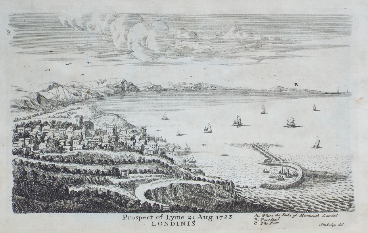 Print - Prospect of Lyme 21 Aug. 1723. Londinis.