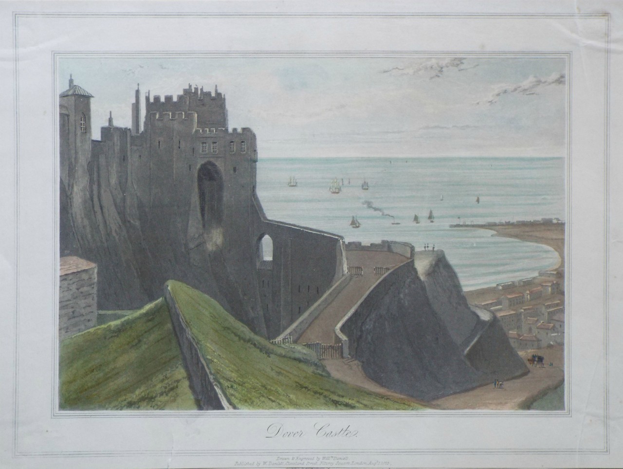 Aquatint - Dover Castle. - Daniell