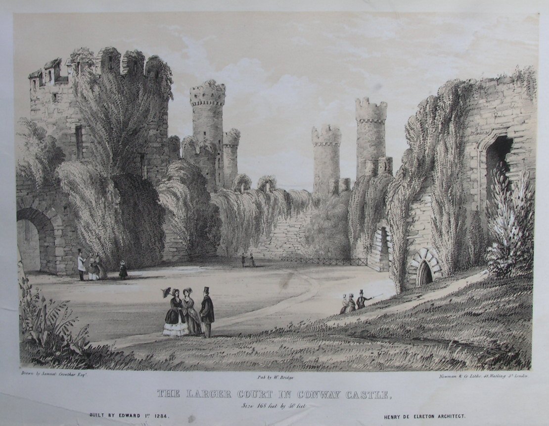 Lithograph - The Larger Court in Conway Castle - Newman