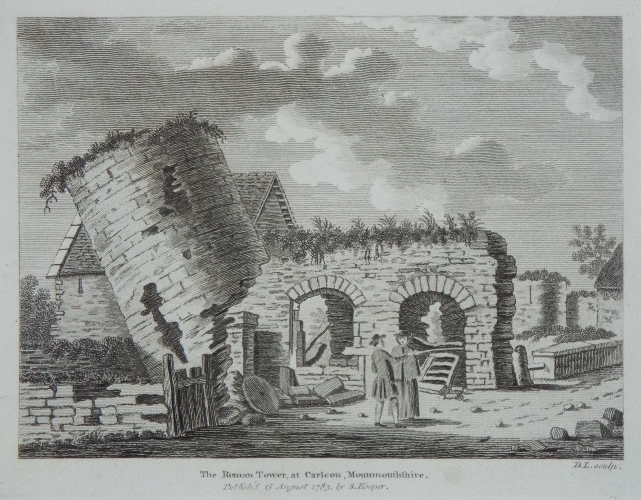 Print - The Roman Tower, at Carleon, Monmouthshire. - D