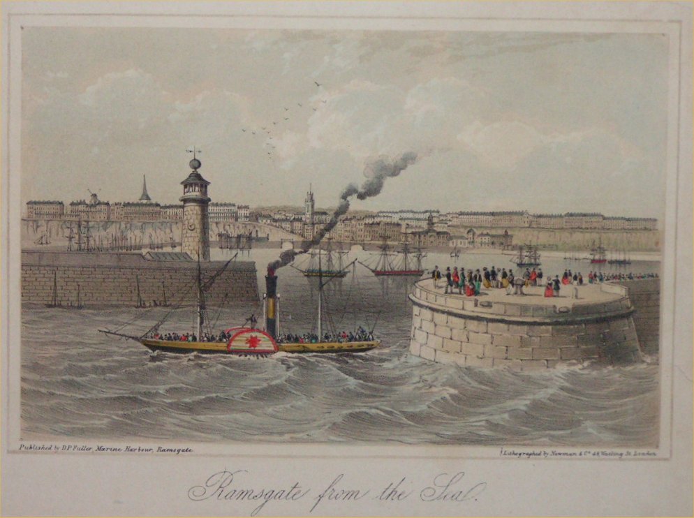Lithograph - Ramsgate from the Sea - Newman
