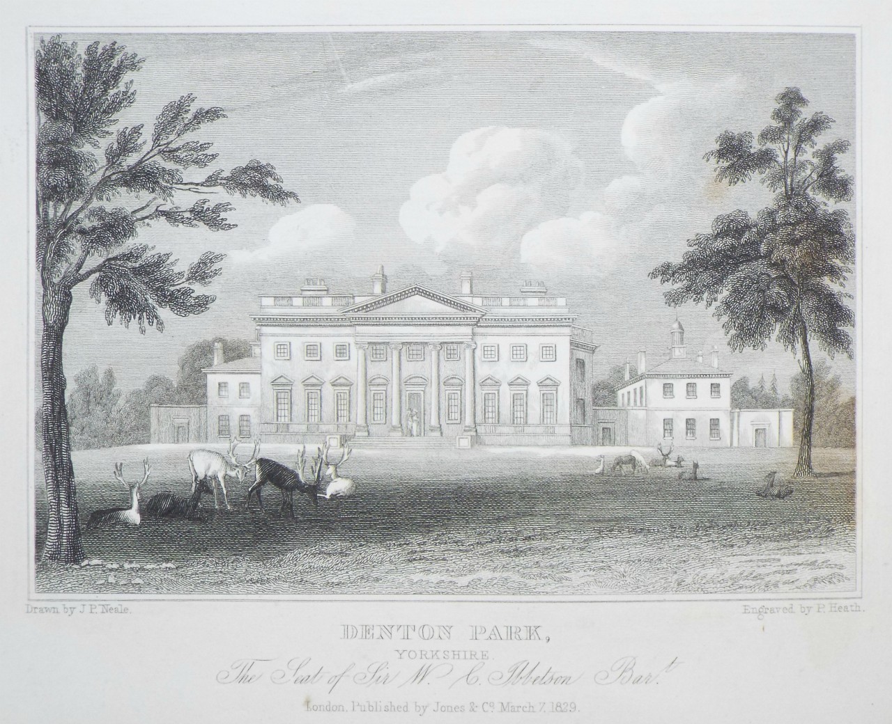 Print - Denton Park, Yorkshire. The Seat of W. C. Ibbetson Bart. - Heath