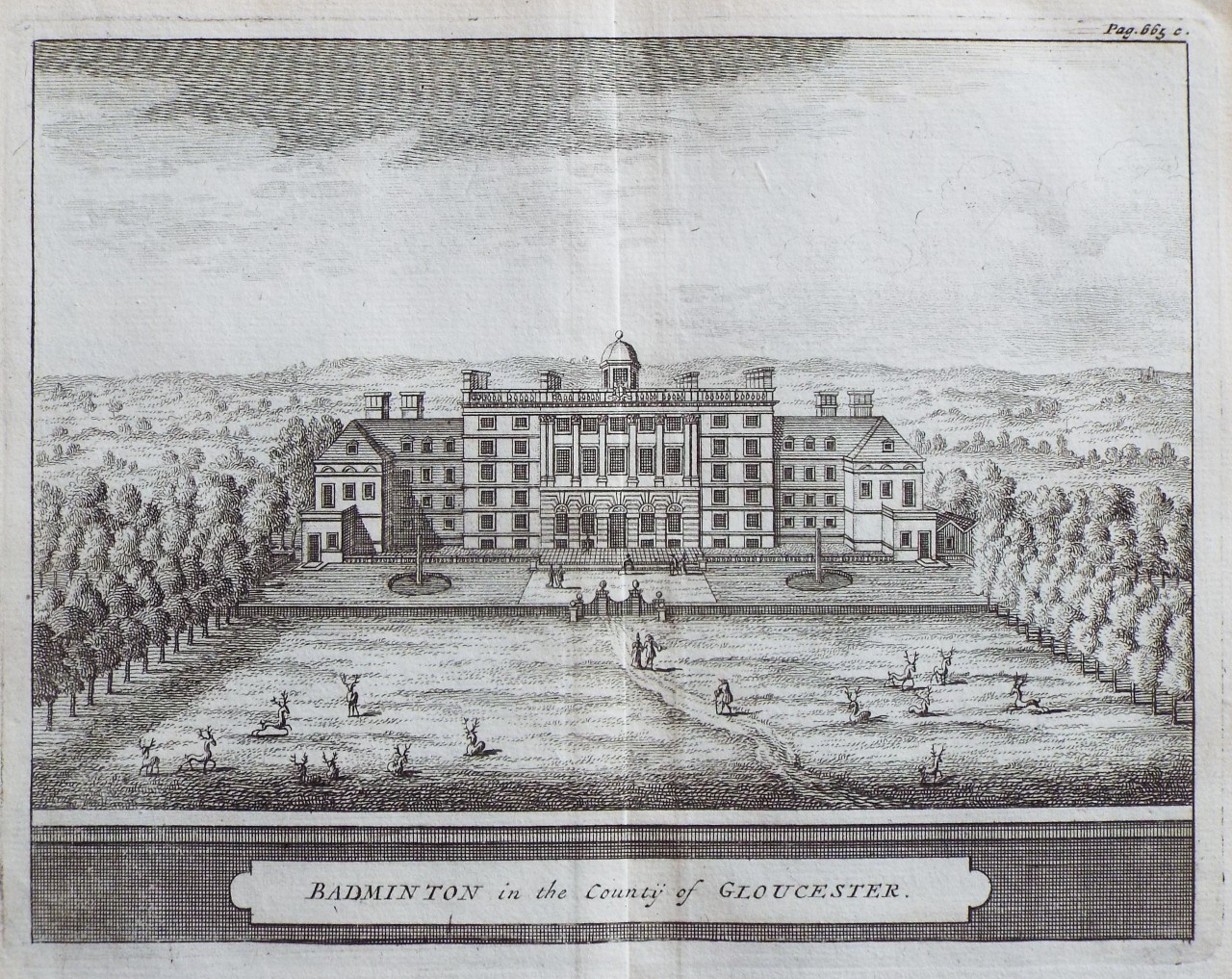 Print - Badminton in the County of Gloucester.