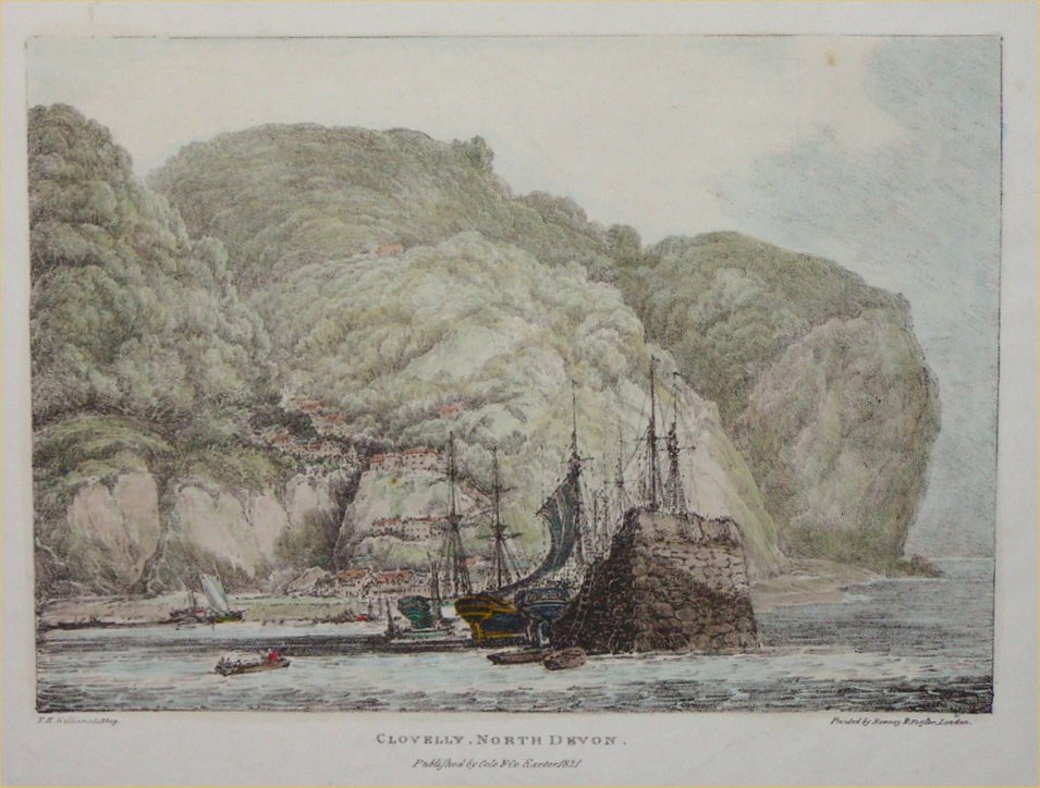 Lithograph - Clovelly, North Devon - Rowney