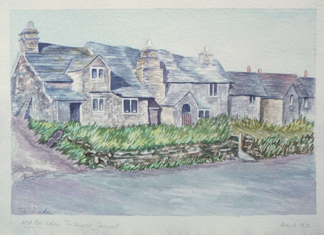Watercolour - Old Post Office Tintagel Cornwall March 1976