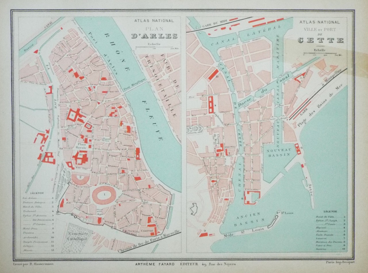 Map of Arles and Sete - Arles and Sete