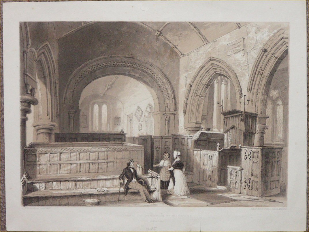 Lithograph - Church of Kington St.Michael, Wiltshire - Le