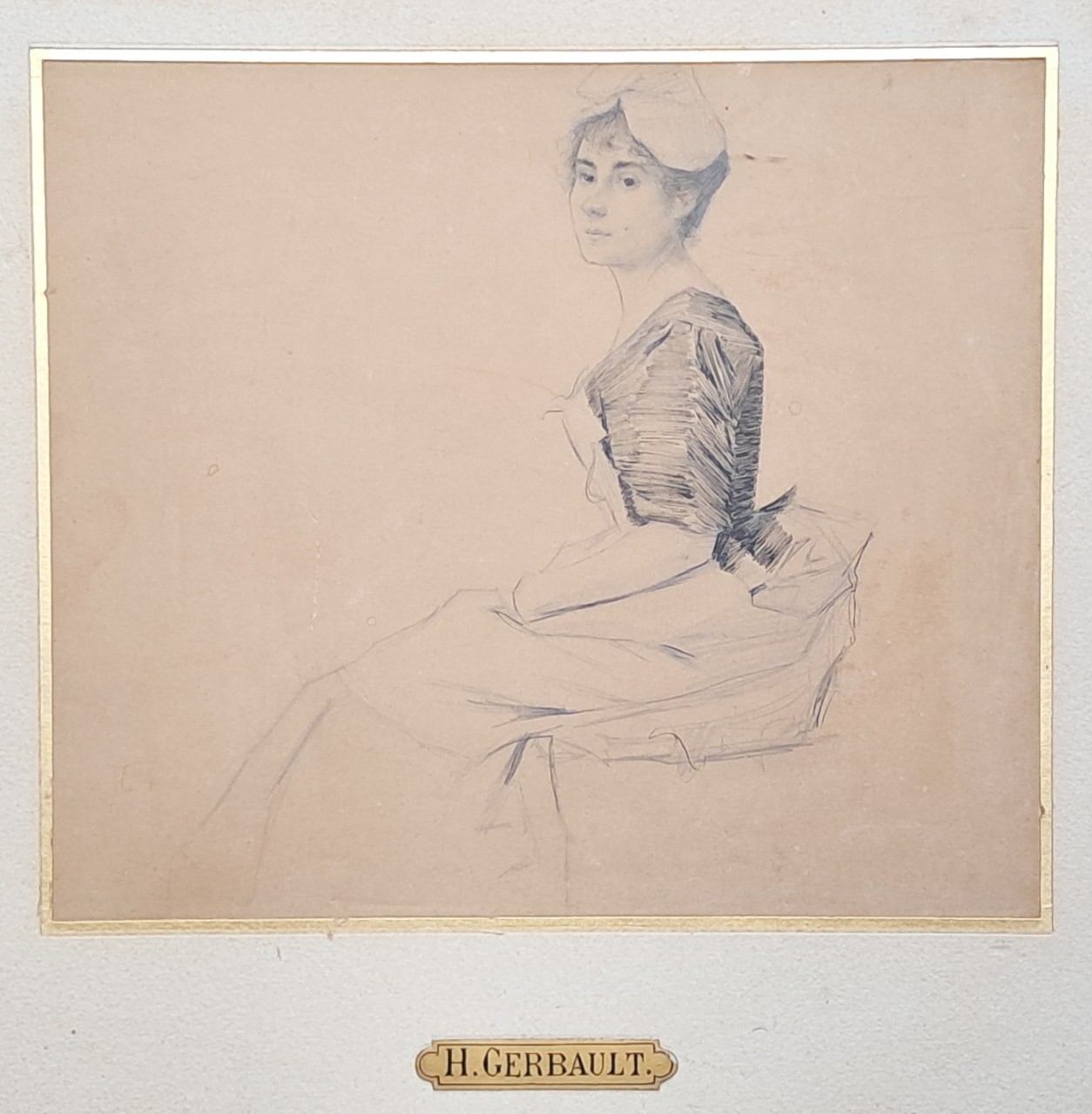 Ink - Seated woman