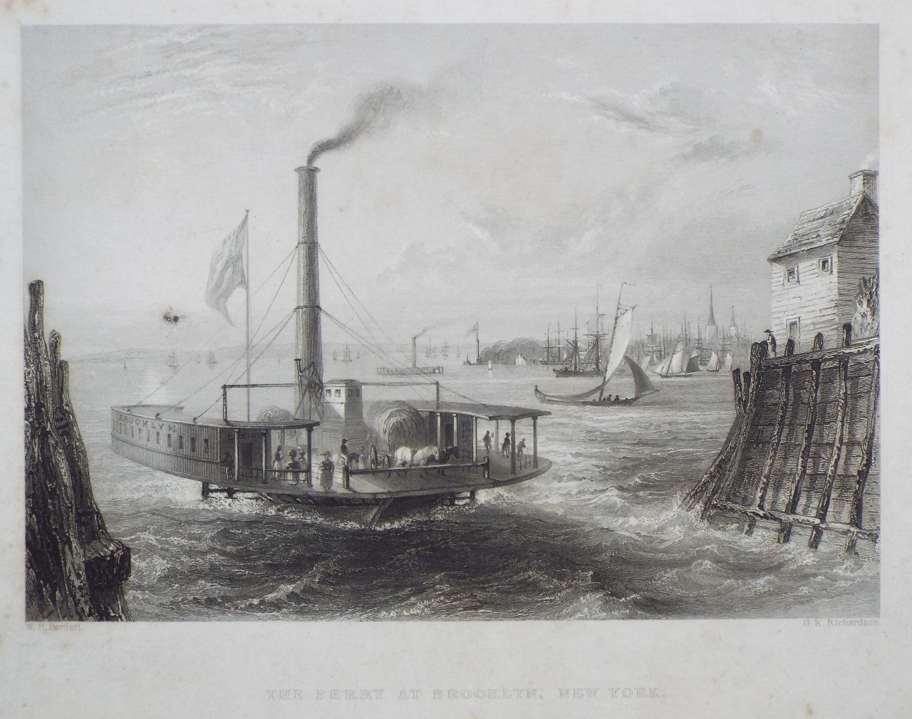 Print - The Ferry at Brooklyn, New York. - Richardson