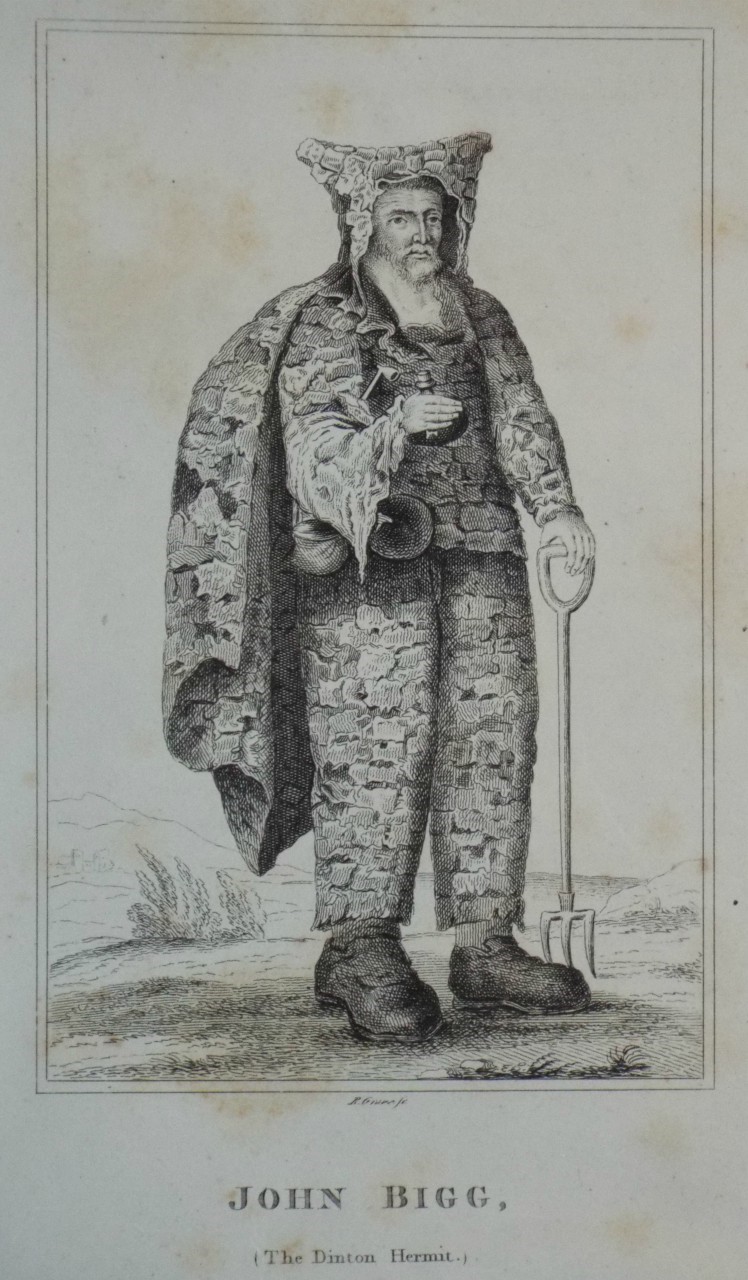 Print - John Bigg, (The Dinton Hermit.) - Grave