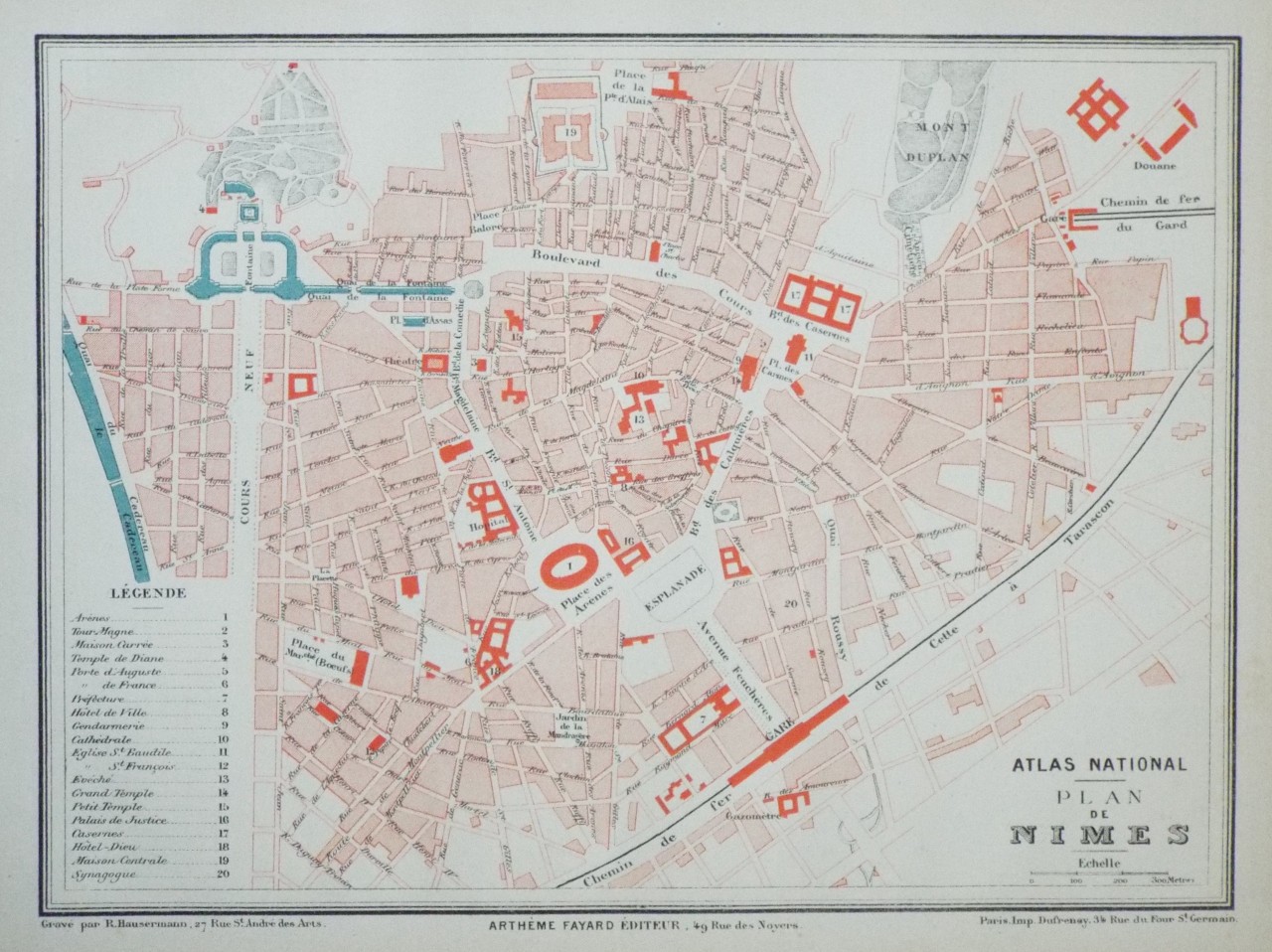 Map of Nimes - Nimes