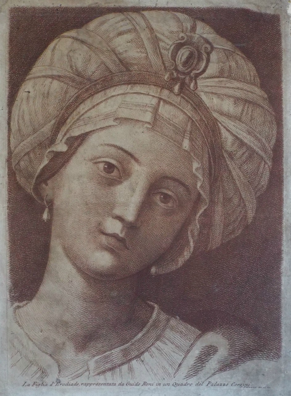 Print - La Figlia d' Erodiade, rappresentata da Guido Reni in un Quadro del Palazzo Corsini. - Fidanza