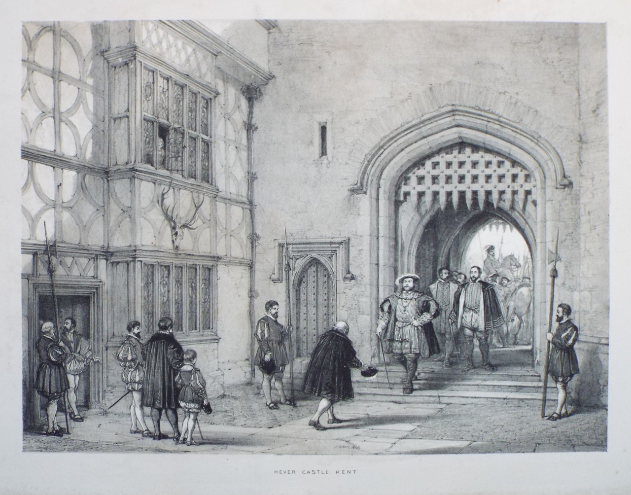 Lithograph - Hever Castle, Kent - Nash