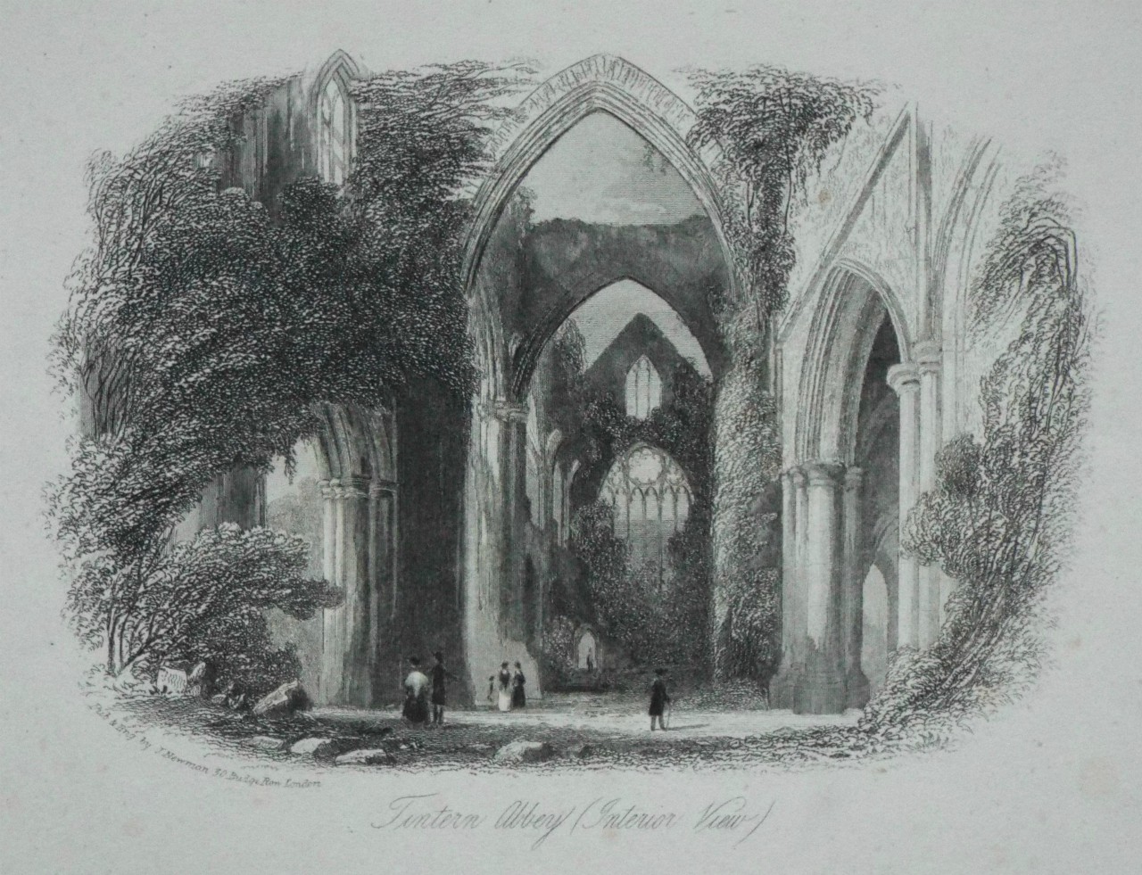 Steel Vignette - Tintern Abbey (Interior View) - J.
