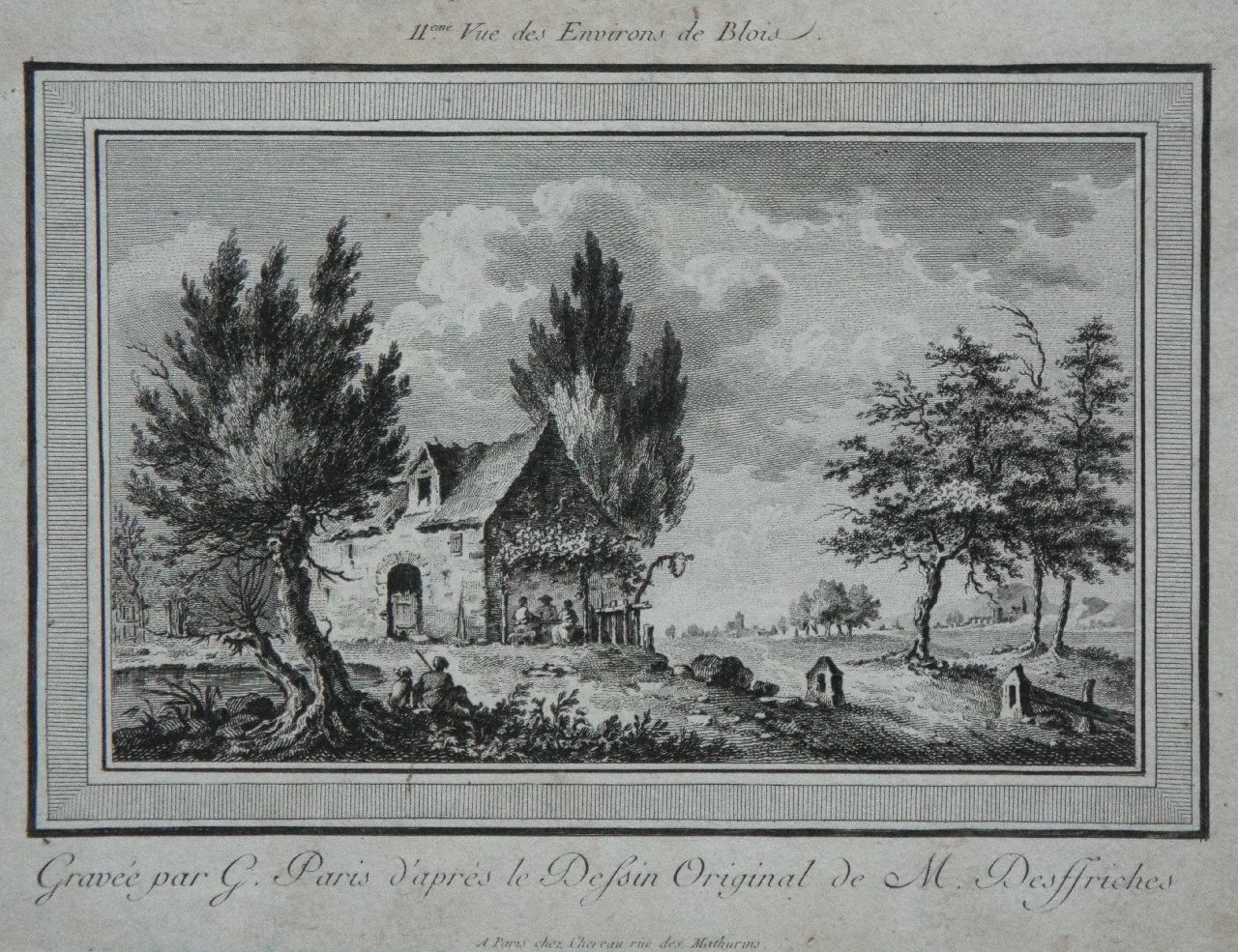 Print - II eme Vue des Environs de Blois. Gravee par G. Paris d'apres le Dessin Original d M. Desffriches - Paris