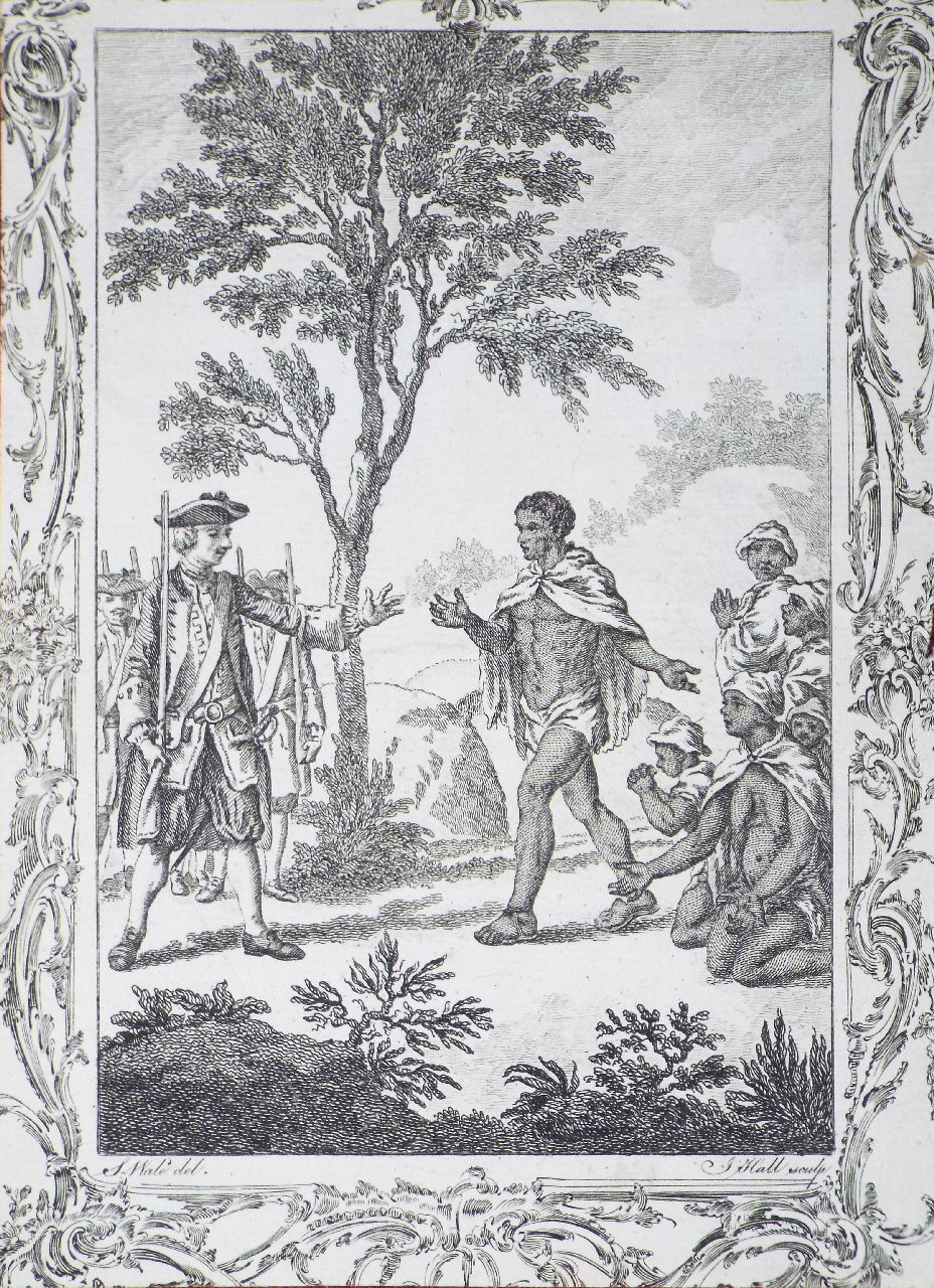 Print - Claas the Hottentot surrenders himself Prisoner to the Dutch Ensign  - Hall