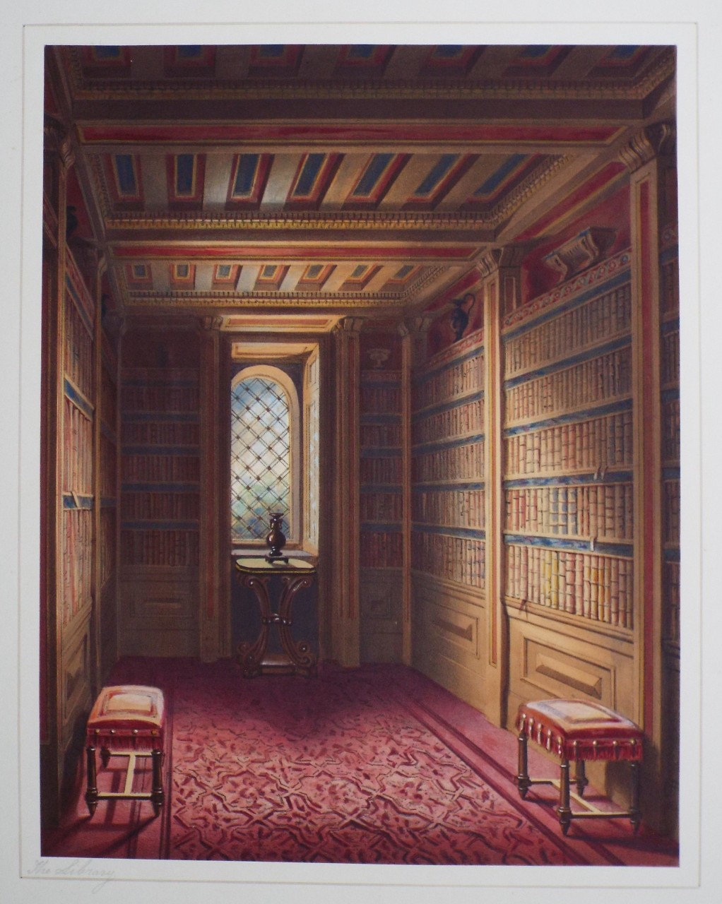 Chromo-lithograph - The Library. - Richardson
