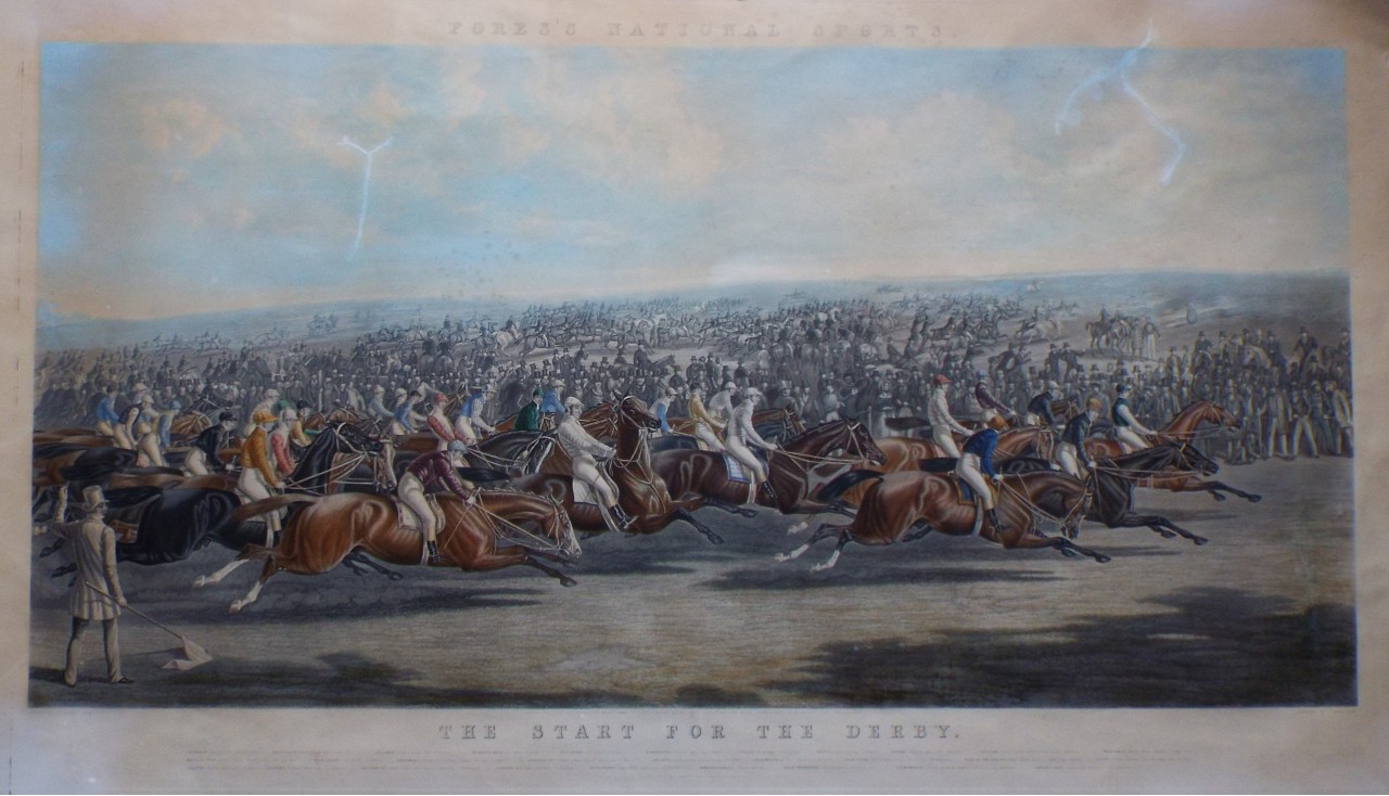 Aquatint - The Start for the Derby - Hunt