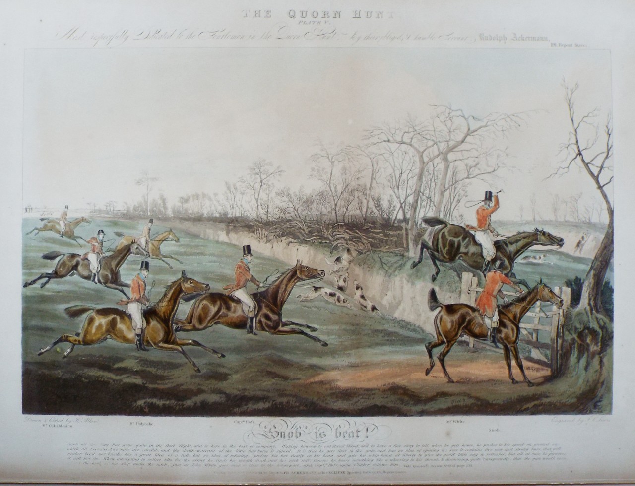 Aquatint - Quorn Hunt Plate V. Snob is beat! - Lewis