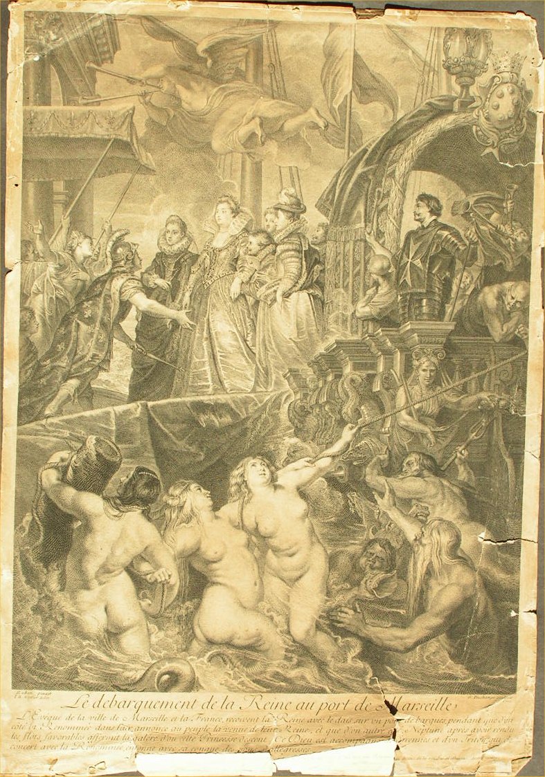 Print - Le Debarquement de la Reine au Port de Marseille - Duchange